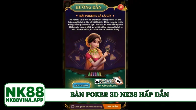 Bàn Poker 3D NK88 hấp dẫn