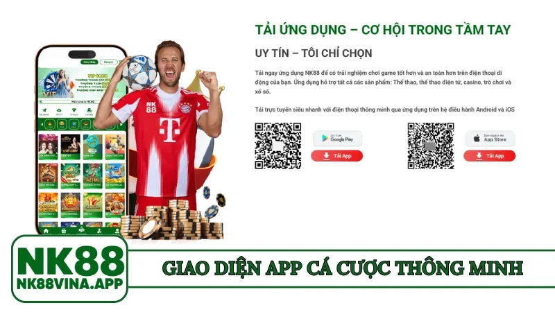 Giao diện app cá cược thông minh