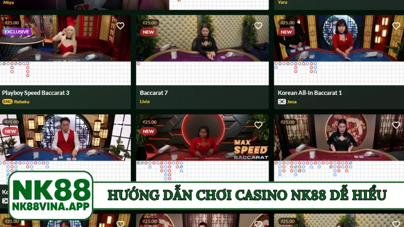 Hướng dẫn chơi casino NK88