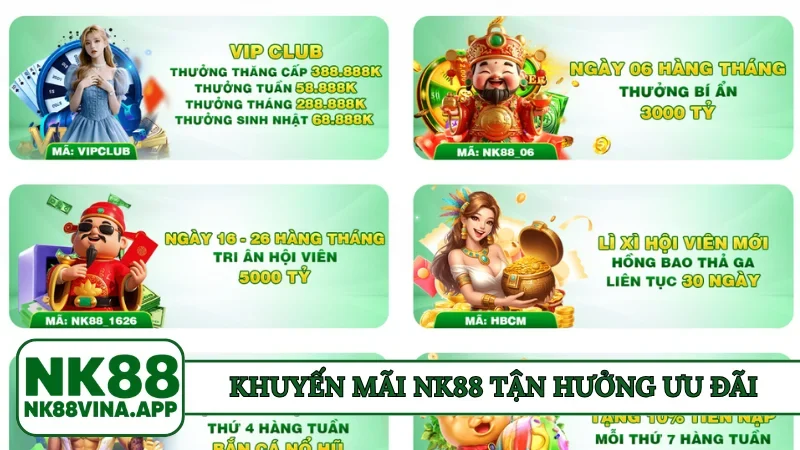 Khuyến mãi NK88 tận hưởng ưu đãi lớn