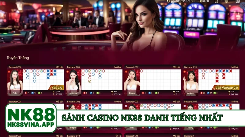 Sảnh casino NK88 danh tiếng nhất